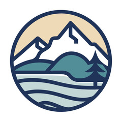 Minimal Lake Outline Logo Design