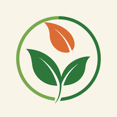 Minimal Leaf Circle Logo Design