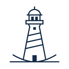 Minimal Lighthouse Outline Logo Design