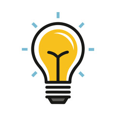 Minimal Light Bulb Idea Logo Design