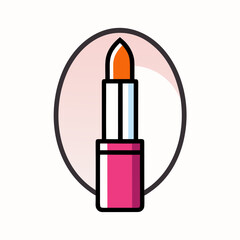 Minimal Lipstick Outline Logo Design