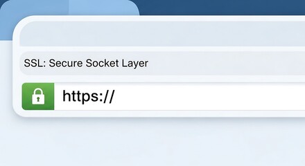 A closeup of an HTTPS address bar with a secure lock icon indicating a secure connection and data encryption