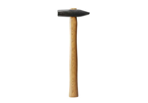 Classic Ball Peen Hammer Tool Construction Repair Wood Handle Metal Head on transparent background
