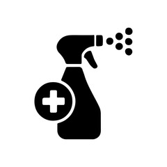 Minimalist Sanitation Icon  Blue Spray Bottle Vector