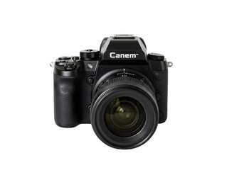 Professional DSLR Camera Photography Equipment Black Camera Camera Lens Photo Gear on transparent background