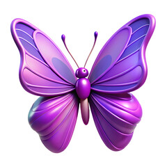 3D Rendered Purple Butterfly with Detailed Wings and Antennae  insect pink PNG isolated on transparent background