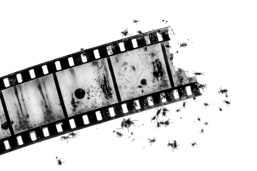 Shattered Film Strip: Black And White Abstract Photography