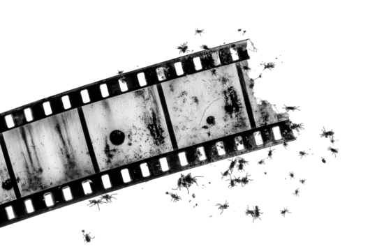 Shattered Film Strip: Black And White Abstract Photography