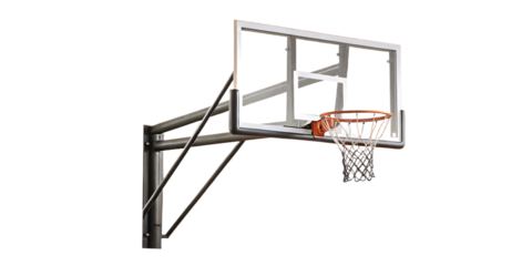 Portable basketball hoop with net on white background isolated on a transparent background