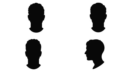four distinct head shapes displayed in artistic silhouette