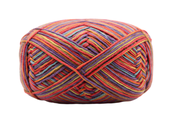 Multicolored Yarn Ball Perfect for Knitting and Crochet Projects on transparent background