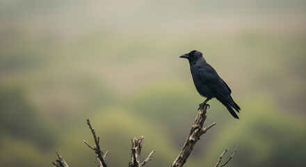 Obraz premium Single Crow Isolated