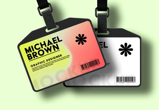 Professional ID Card Mockup with Front and Back Views