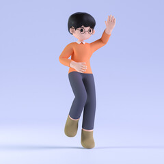 3D rendered cartoon boy character