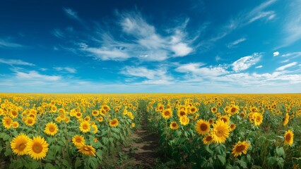 Golden Horizon of Sunflowers
