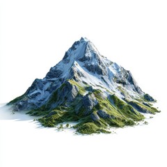 Majestic Snow-Capped Mountain Surrounded by Lush Green Landscape