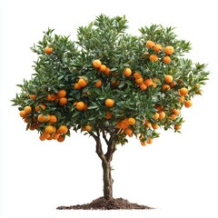 Vibrant Orange Tree with Ripe Fruit Surrounded by Lush Green Foliage