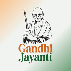 Gandhi Jayanti 2025 Vector Illustrations and Typography Designs