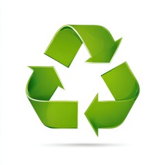 Obraz premium Green Recycling Symbol with Shiny Finish for Eco-Friendly Concepts