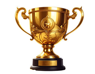 Firefly_Golden trophy PNG, transparent background