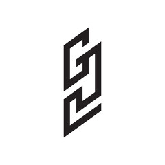Modern GJ Monogram Vector Creative Combined Initial Logo Design