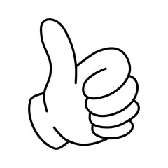 ハンドサイン：グッド、いいねのアイコンイラスト003