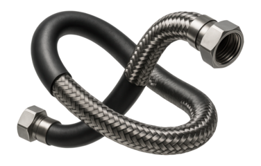 Flexible hose with metal braid reinforcement