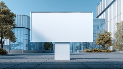 Blank Billboard Mockup in Modern Cityscape, Ideal for Advertising Campaigns and Urban Design Concepts