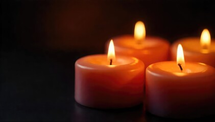 Serene Candlelight Flickering Candles Create a Peaceful Atmosphere for Relaxation and Meditation