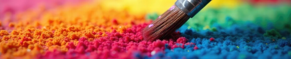 Artist Transforming Carpet with Vibrant Paint Strokes Close-Up of Creative Home D?cor