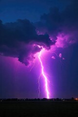 Breathtaking Thunderstorm Dramatic Dark Clouds and Intense Lightning Illuminate the Night Sky