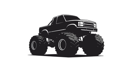 a large truck with big wheels and rugged tires silhouette © AL-AMIN