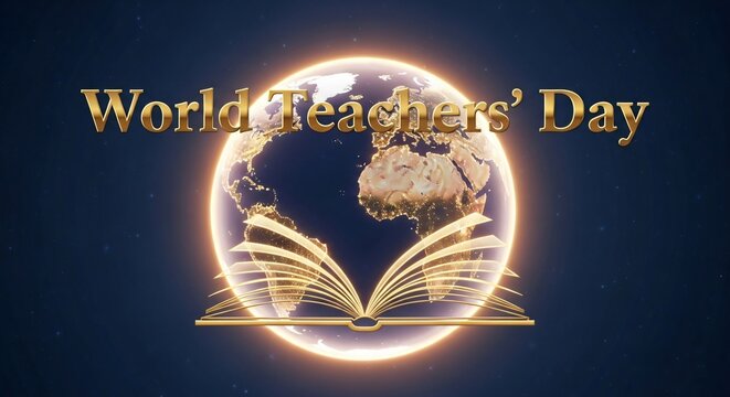 World Teachers Day Celebrating Educators Globally A Radiant Earth Graphic - Powered by Adobe