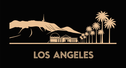 Los Angeles Skyline with California, and Travel.