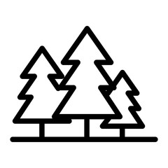 Pine Forest Line Icon of Forests & Jungles Icon Set
