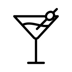 Cocktail Glass Line Icon of Luxury Travel Icon Set