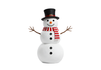 Classic Snowman Design Festive Winter Character Illustration on transparent background