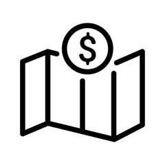 Budget Map Line Icon of Budget Travel Icon Set