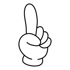 ハンドサイン：ポイント、指差しマークのアイコンイラスト004