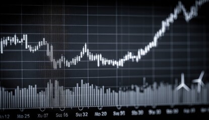 Stock market graph, showing ups and downs