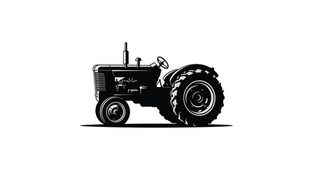 a classic tractor design with bold lines and wheels silhouette