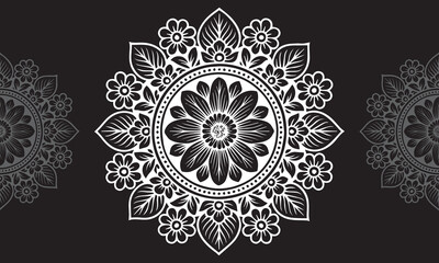 Flower Mandala pattern in form of mandala, tattoo, decoration. Decorative ornament in ethnic oriental style.