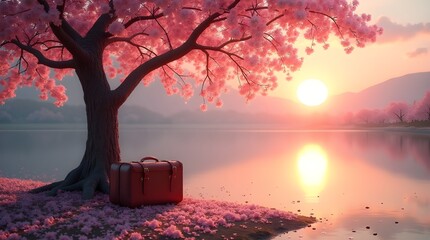 sunset on the lake