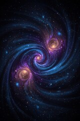 Obraz premium Abstract Spiral Galaxy with Two Bright Centers