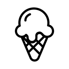 Ice Cream Cone Line Icon of Desserts & Sweets Icon Set