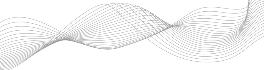 Abstract geometric background with grey flowing line wave. Vector Flat Illustration.