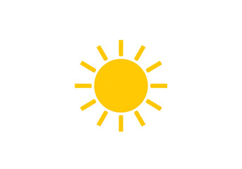 Fototapeta premium Bright Yellow Sun Icon on Dark Background for Design Elements