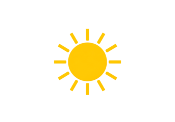 Bright Yellow Sun Icon on Dark Background for Design Elements