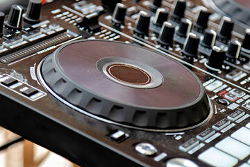 This is an image of a DJ mixing console commonly known as a DJ mixer