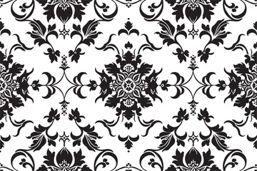 Floral Damask Seamless Pattern Set
